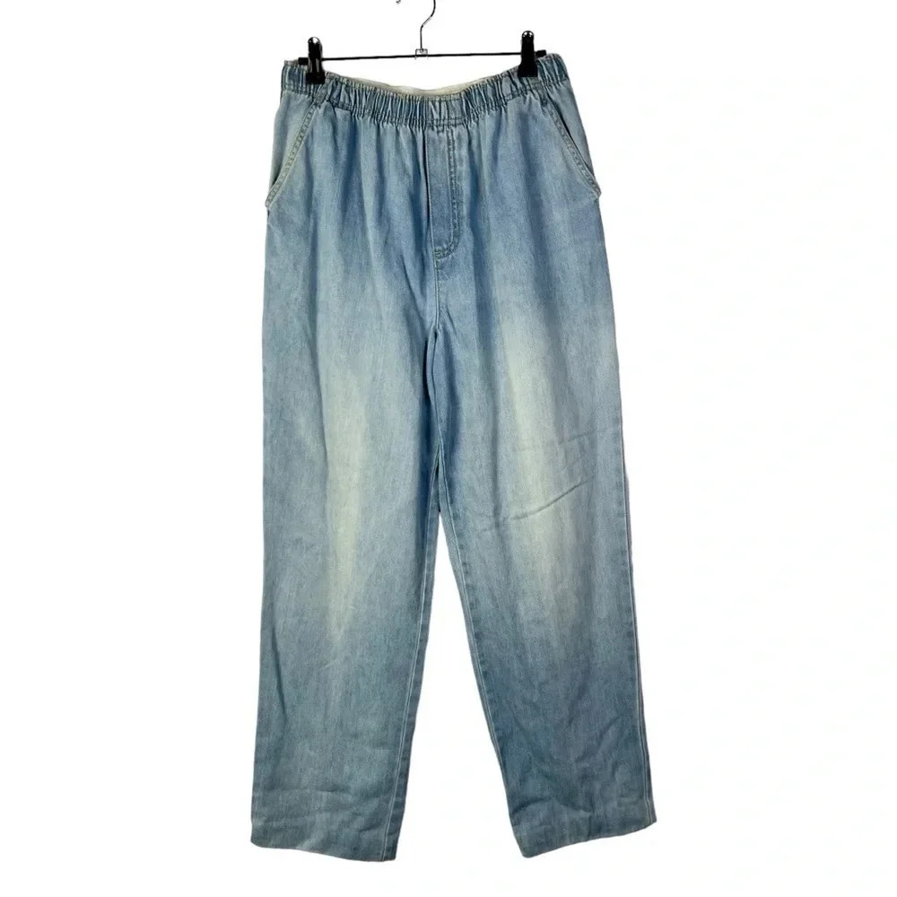 Vintage White Stag Petite Light Blue Wash Straight Leg Jeans 8P